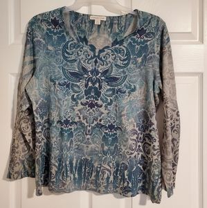 Womens XL Coldwater Creek LS Shirt Multicolored Gr